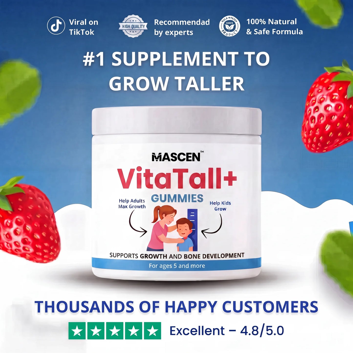 MASCEN VitaTall+™ 6-in-1 Growth Gummies